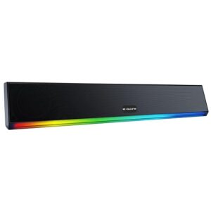 E GATE C222 | 24W Soundbar Bluetooth Speaker, Dual Drivers + Dual Passive Radiators for 2X Bass, Ambient RGB Light, Upto 24 Hrs* Backup Call Function, TWS, AUX, USB, mSD and FM - eGate Sound bar