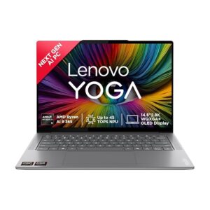 Lenovo Yoga AMD Pro 7 Ryzen AI 9 365 (32GB RAM/1TB SSD/Copilot+PC/14.5"(36.8cm)/2.8K WQXGA+OLED/120Hz/Windows11/Office Home 2024/Grey/1.54Kg), 83HN0027IN AI Laptop
